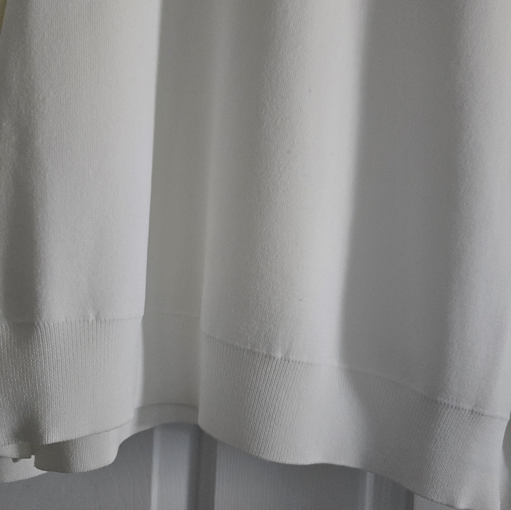 Aleeza Paris White Sweater with Black Leaf Design - Picture 2 of 6
